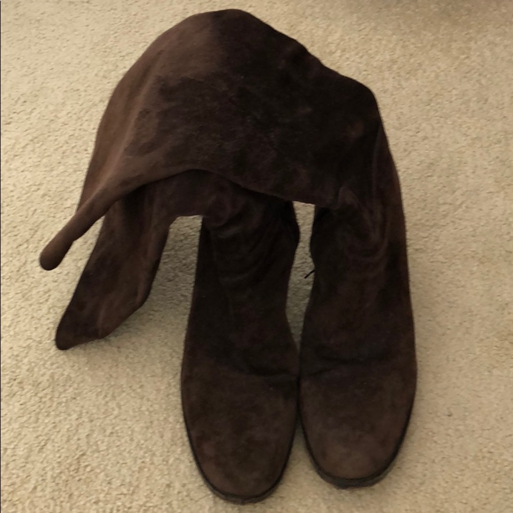 Prada brown leather suede boots